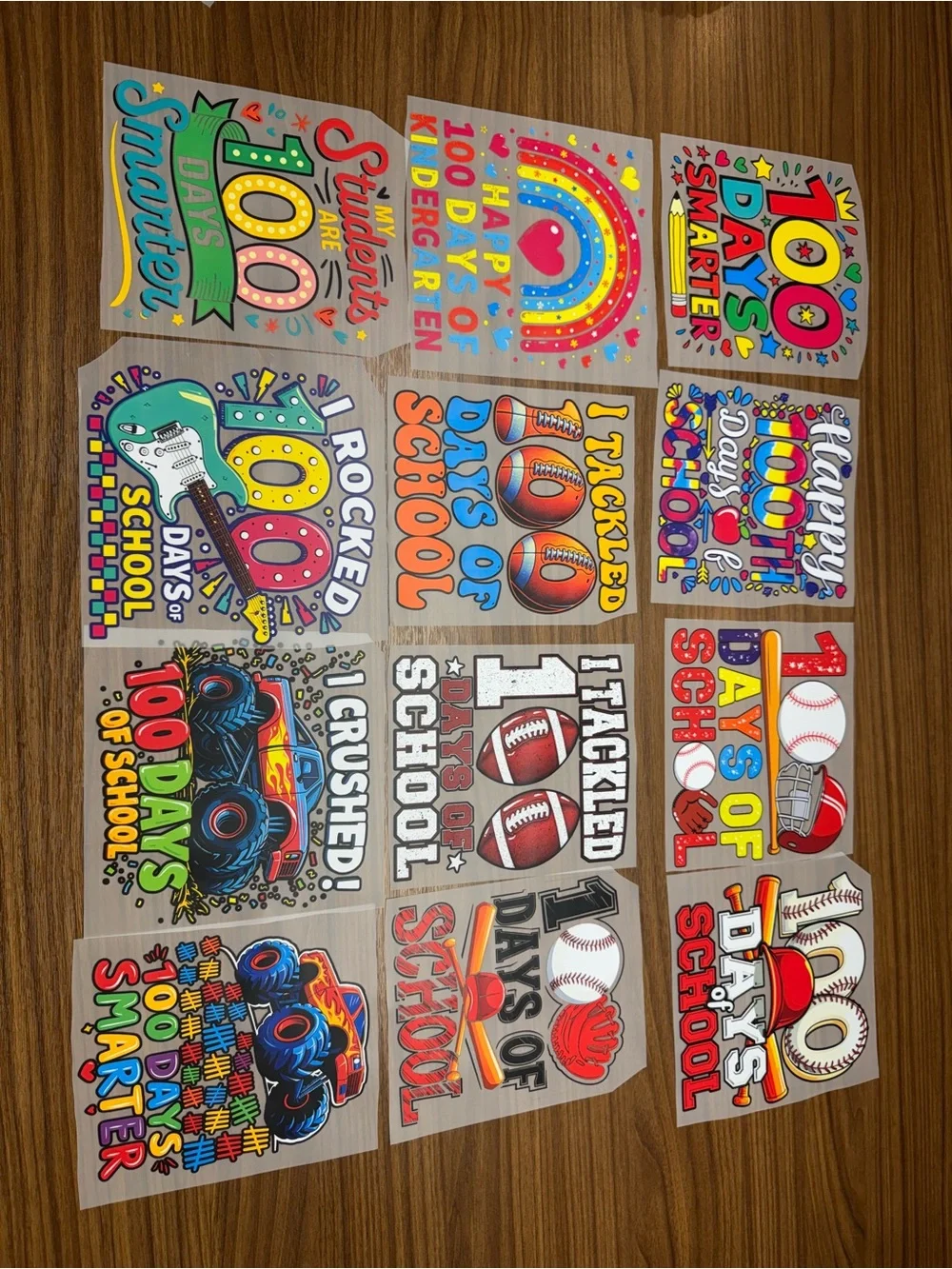 100 Days of School Heat Transfer Sheets